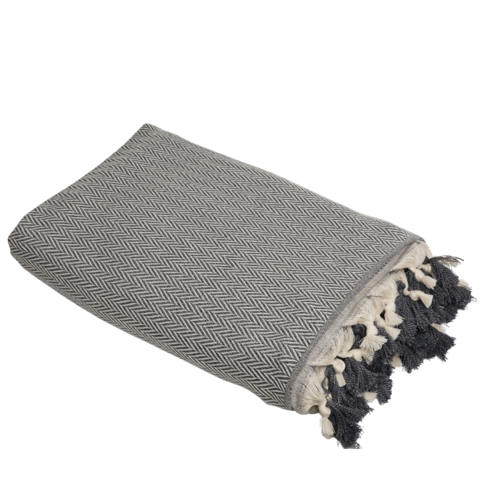 Febronie Plaid aus Wolle meliertes grau style landhaus Öko-Tex Zertifikat - Wolle