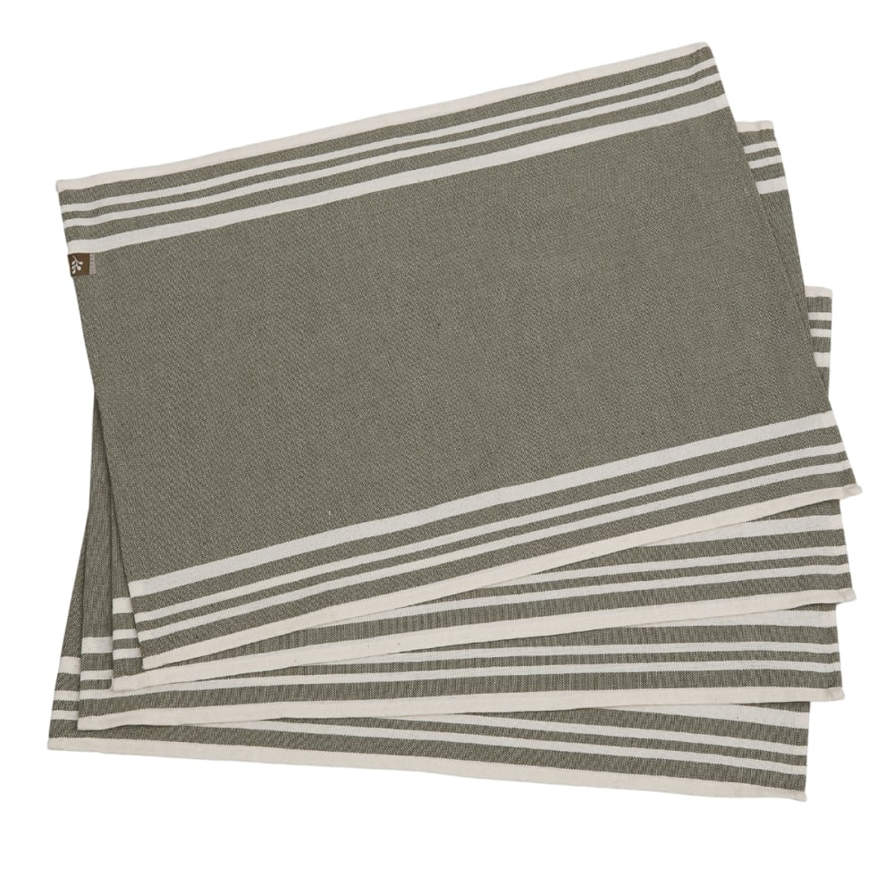 Set de table (x4) coton 35x50 vert olive