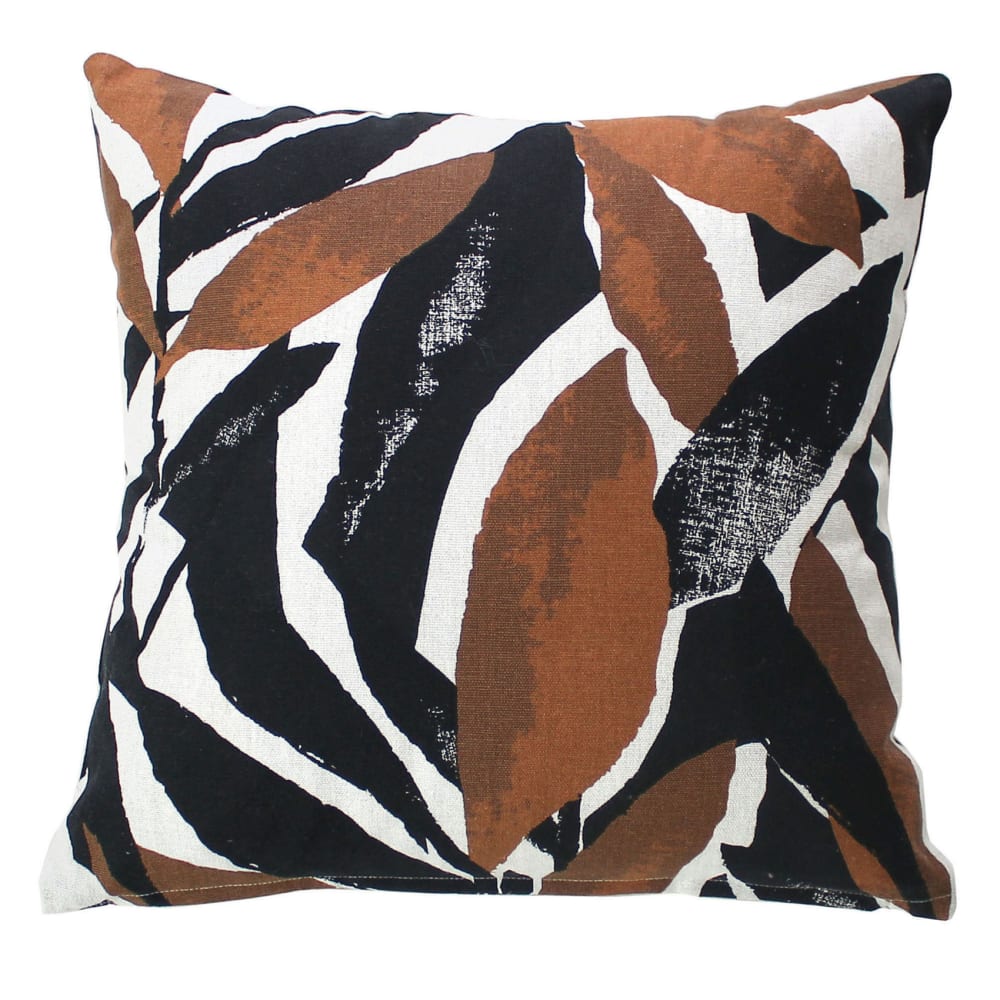 Coussin décoratif déhoussable motif graphique coton noir 40x40 cm