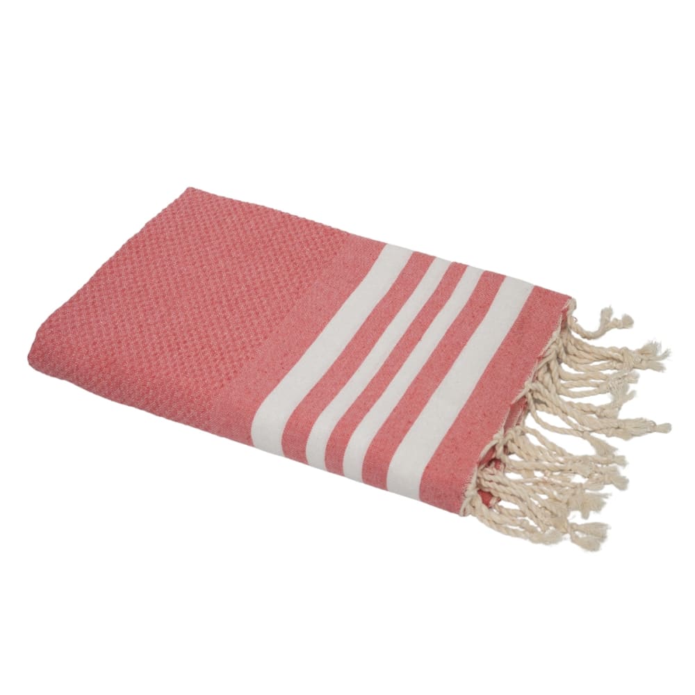 Fouta nid d'abeille coton 100x200 rose malabar