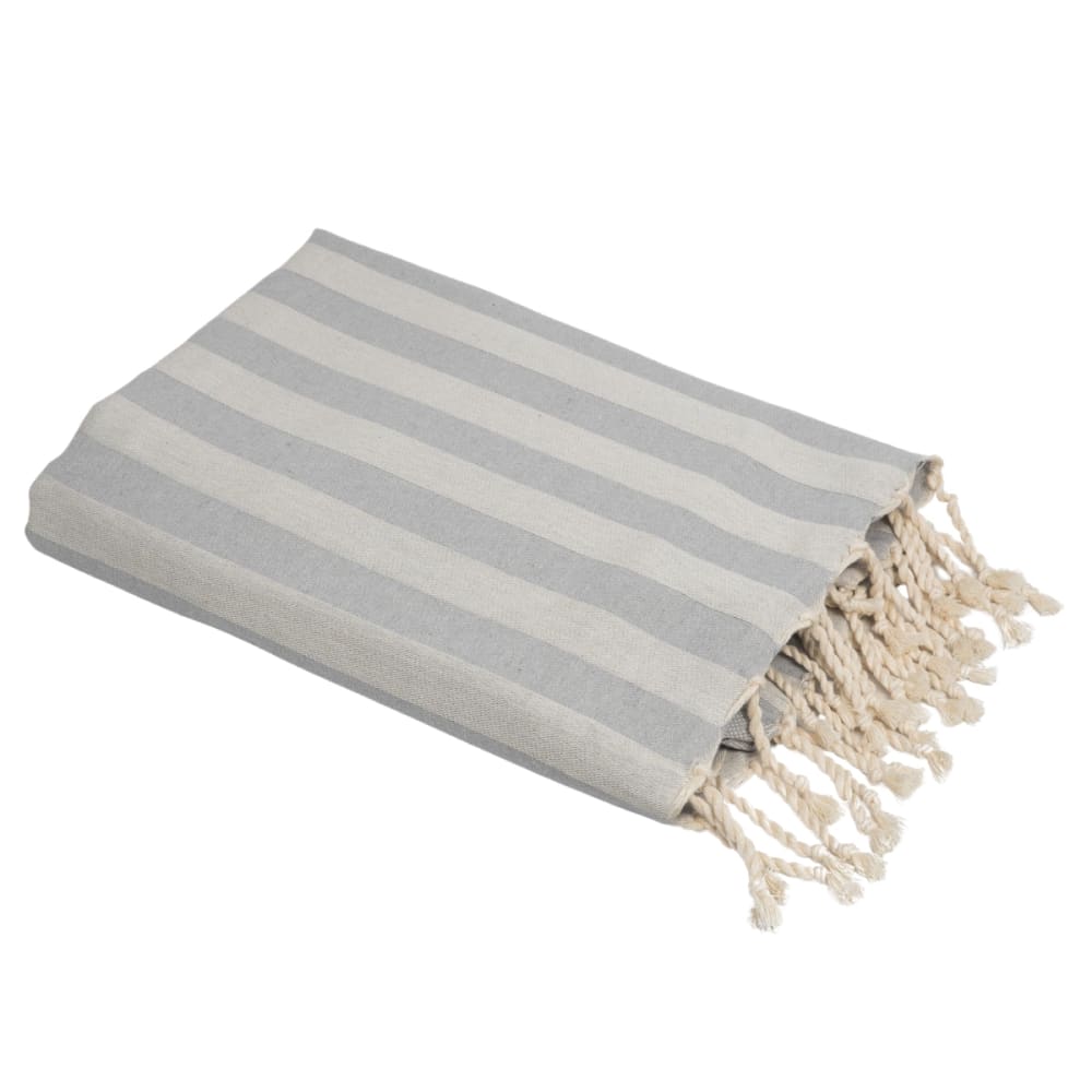 Fouta jacquard coton 100x200 gris clair