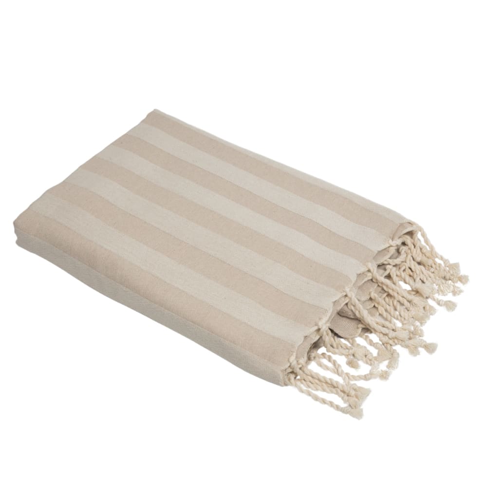 Fouta jacquard coton 100x200 taupe clair