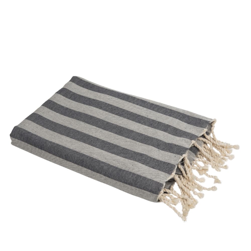 Fouta jacquard coton 100x200 gris moyen