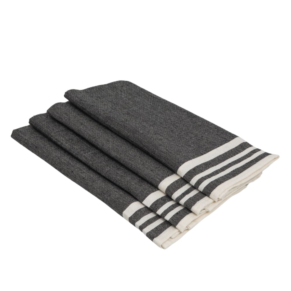 Lot de 4 serviettes de table coton 45x45 noir