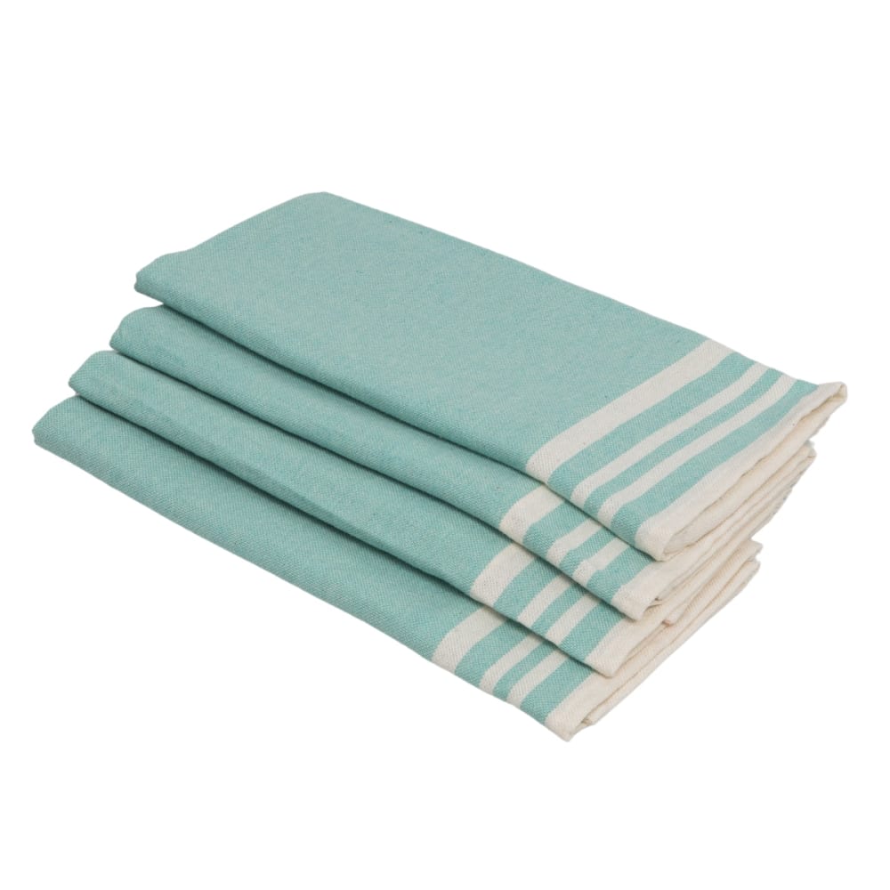 Lot de 4 serviettes de table coton 45x45 vert d'eau