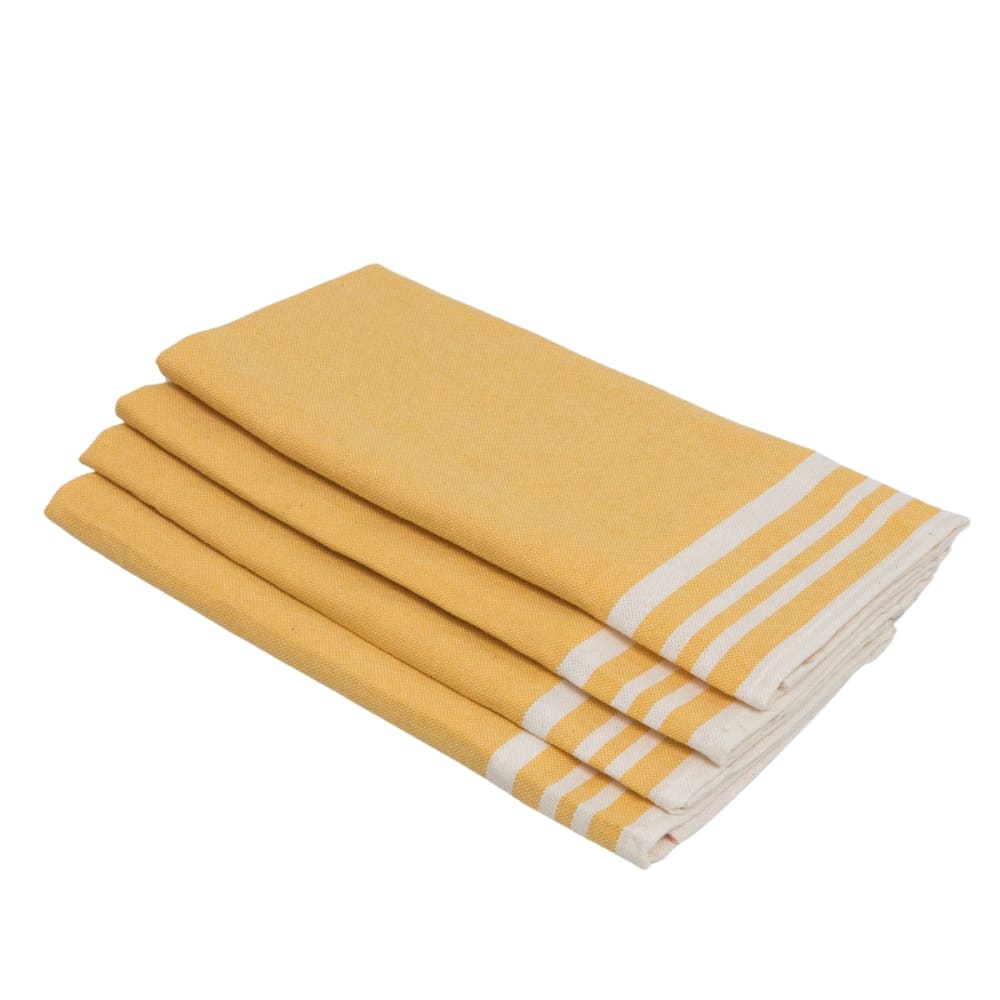 Lot de 4 serviettes de table coton 45x45 jaune moutarde