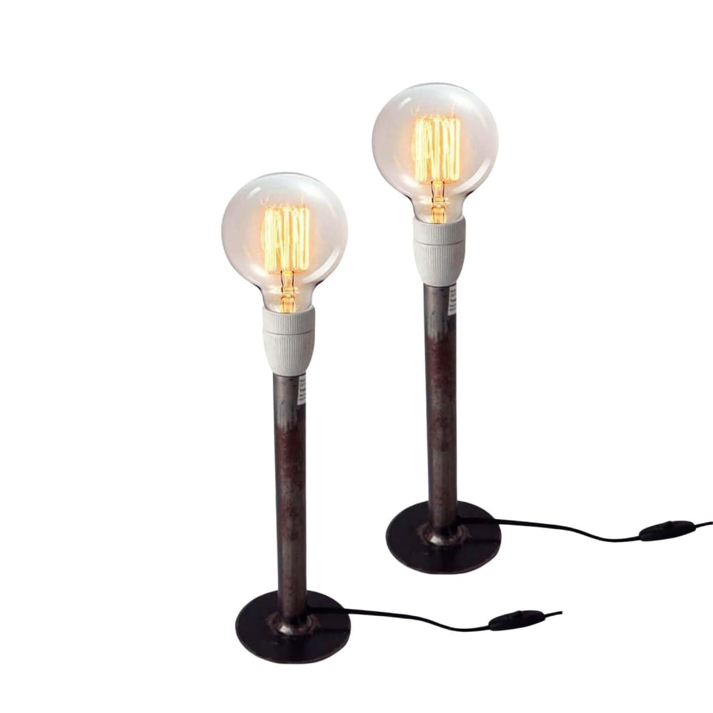 Trademark Living Tischlampen Leonardo aus Eisen, 2er-Set, Schwarz Grün Metall