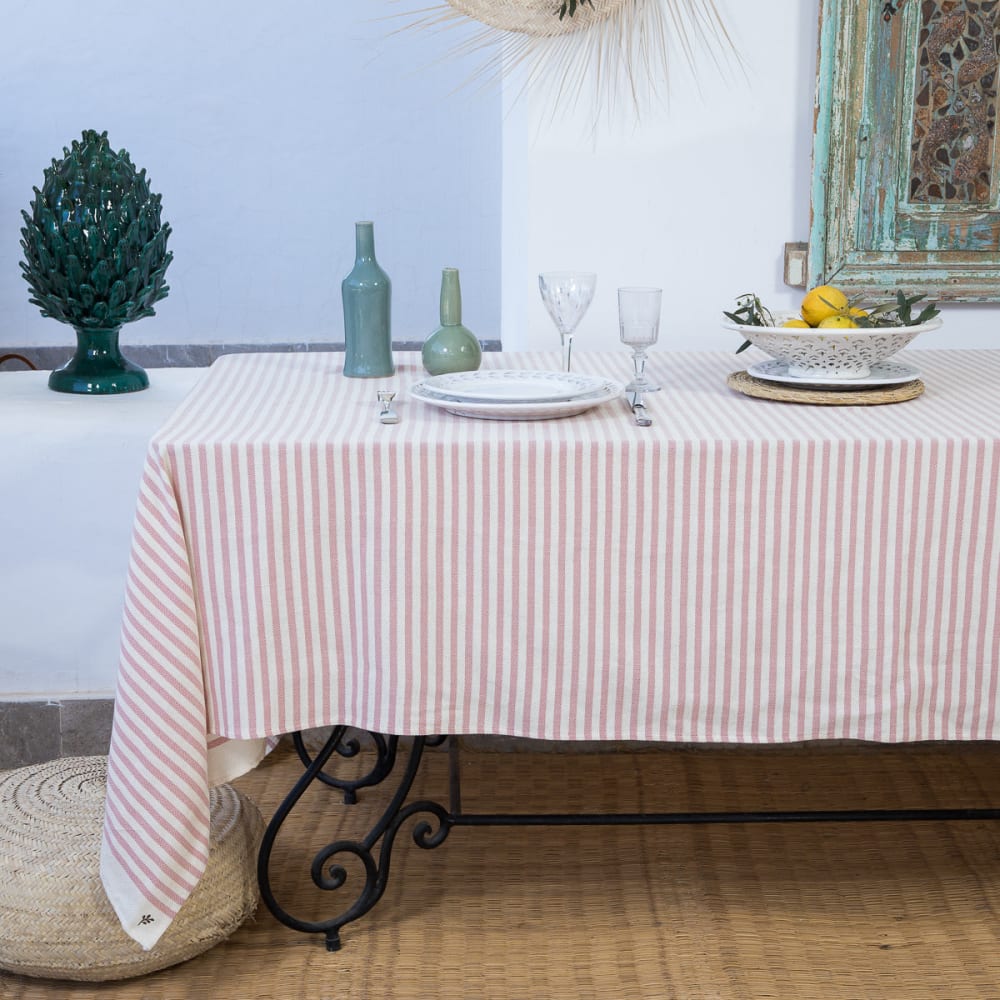 Nappe coton 150x250 rose poudré