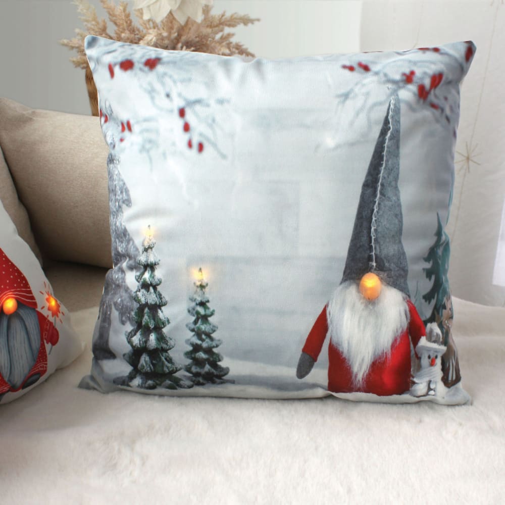 Coussin lumineux led 40 x 40 cm – Père Noël – 100 % polyester — vue 3
