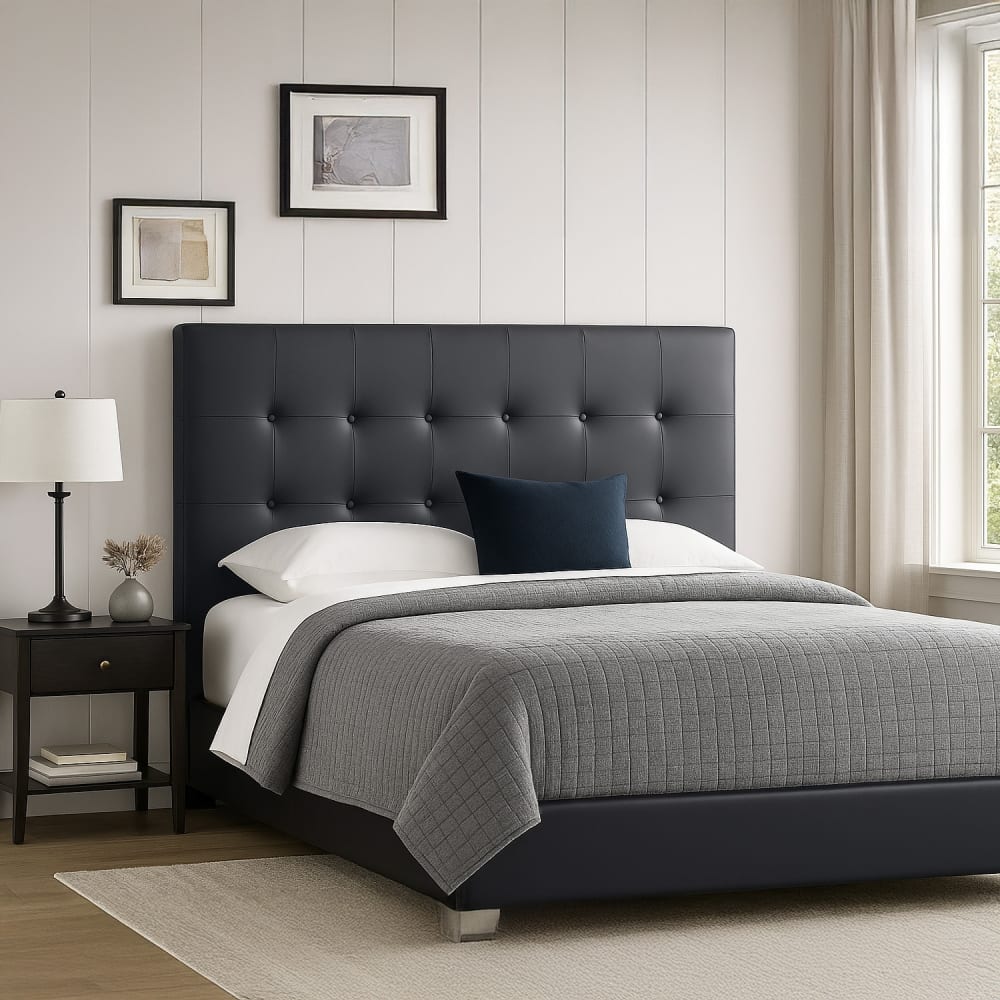 Tête de lit capitonnée noir 140cm