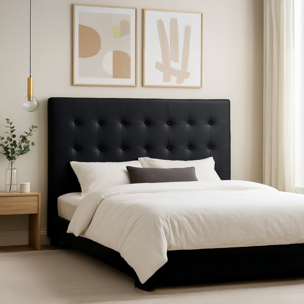Tête de lit capitonnée noir 180cm - Maisons du Monde