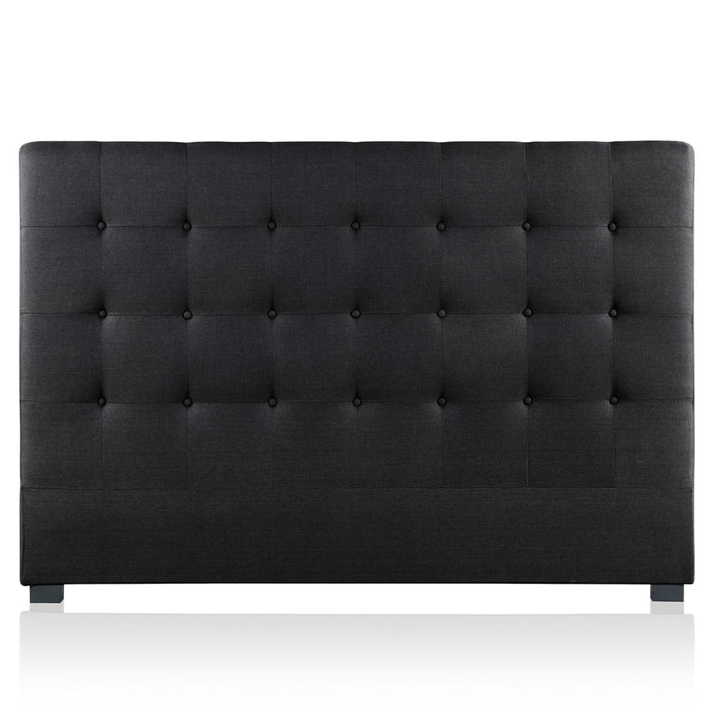 Tête de lit capitonnée en tissu noir 180cm