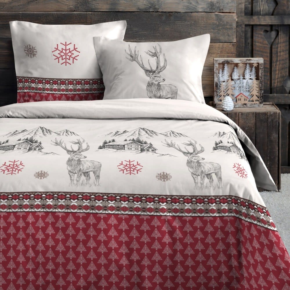 Parure de couette 100% coton 57 fils imprimée 240x220cm 2 taies