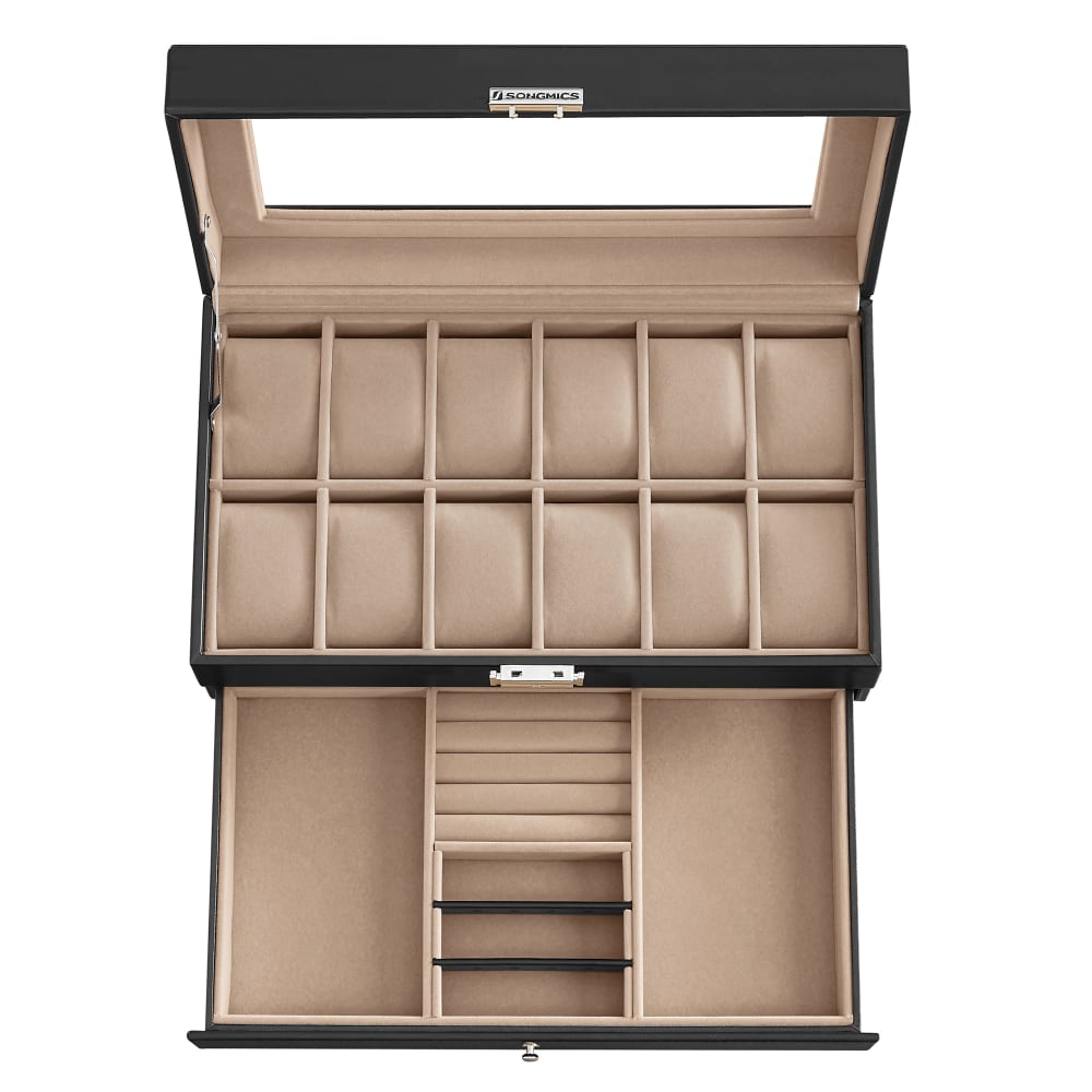 SONGMICS Caja para relojes con 12