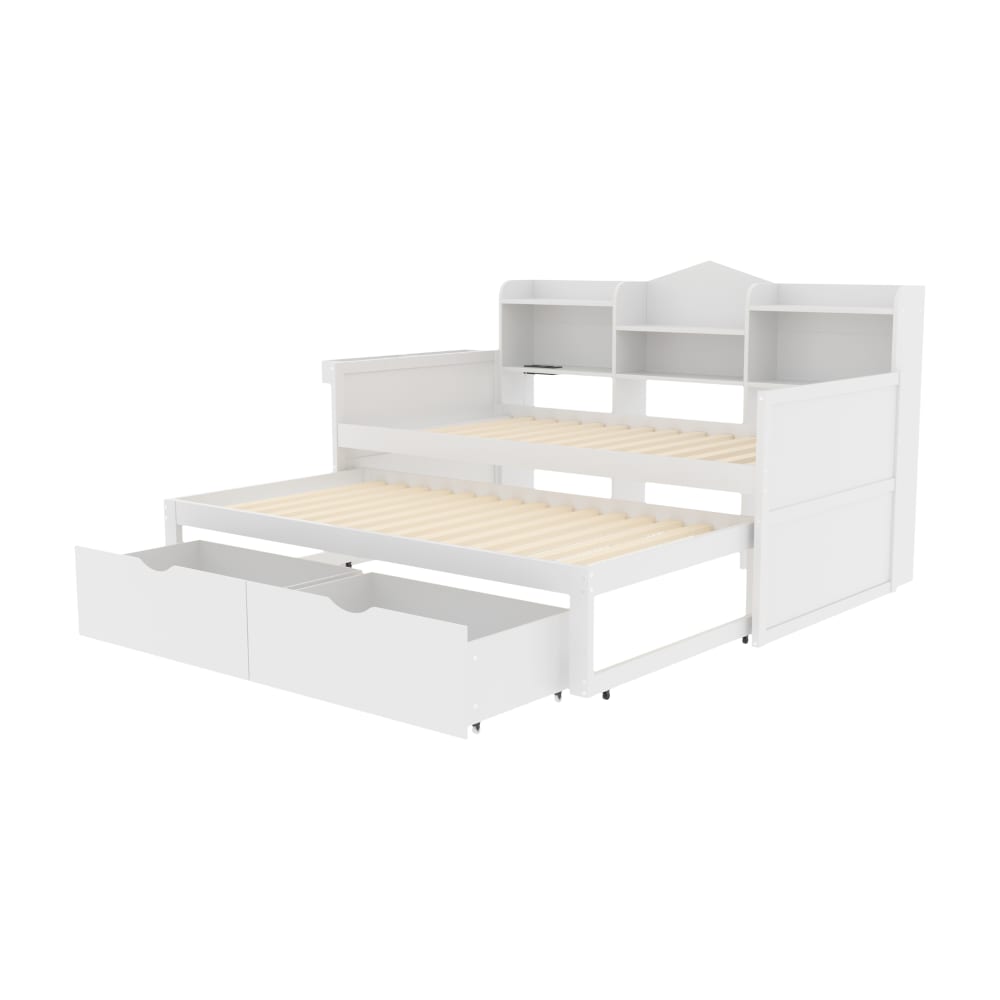 Lit enfant en bois blanc - gigogne