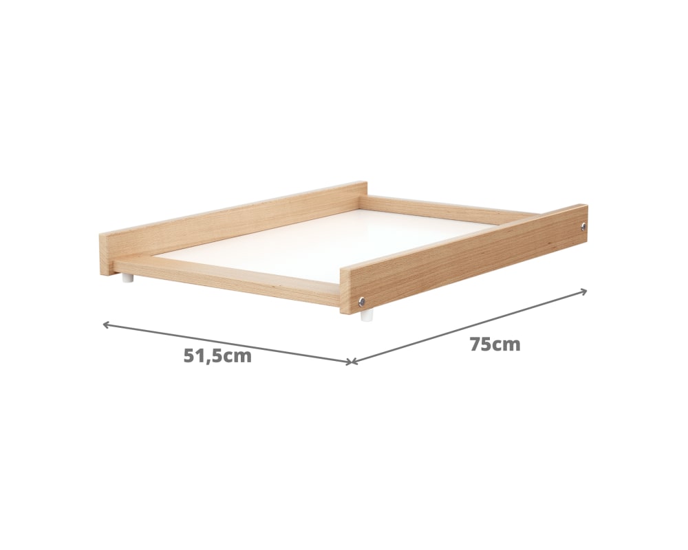 Plan à langer amovible pour lit bébé en bois hêtre verni 60 x 120 cm (Webaby) - Image 2