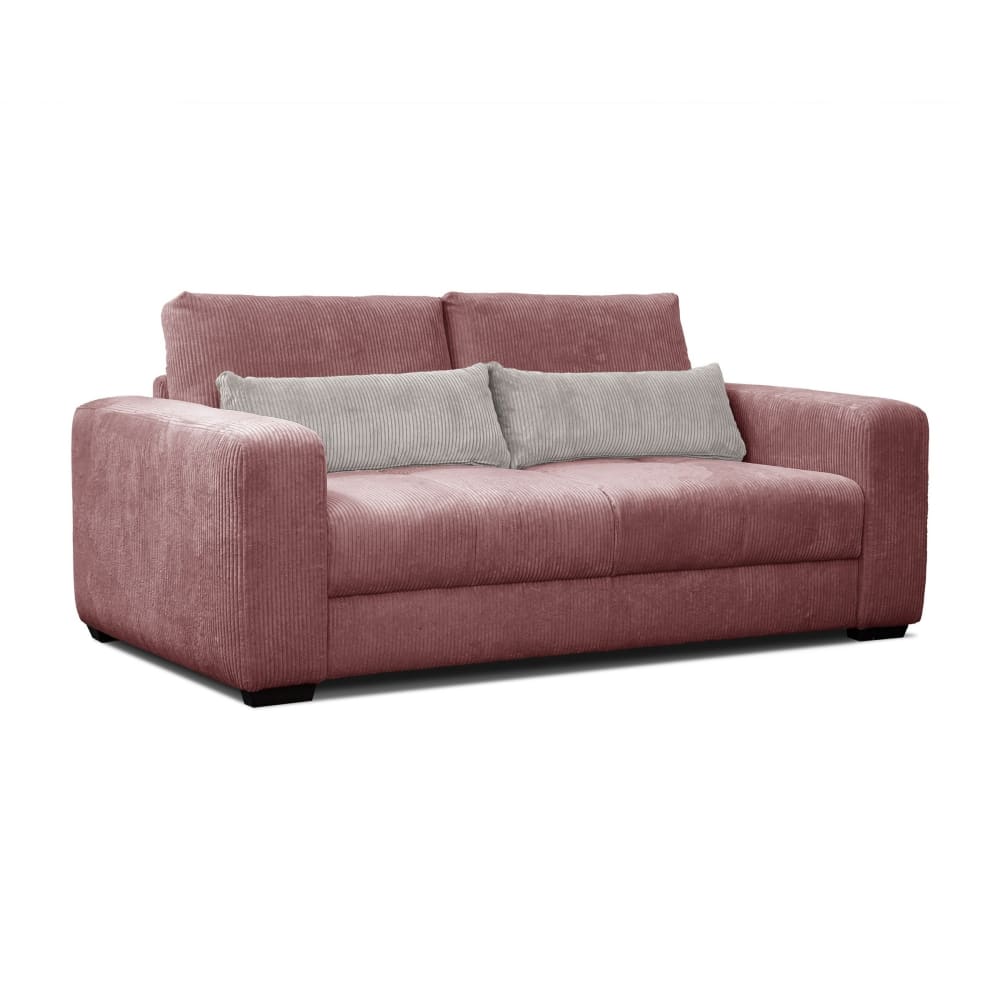 Canapé droit 3 places tissu vieux rose