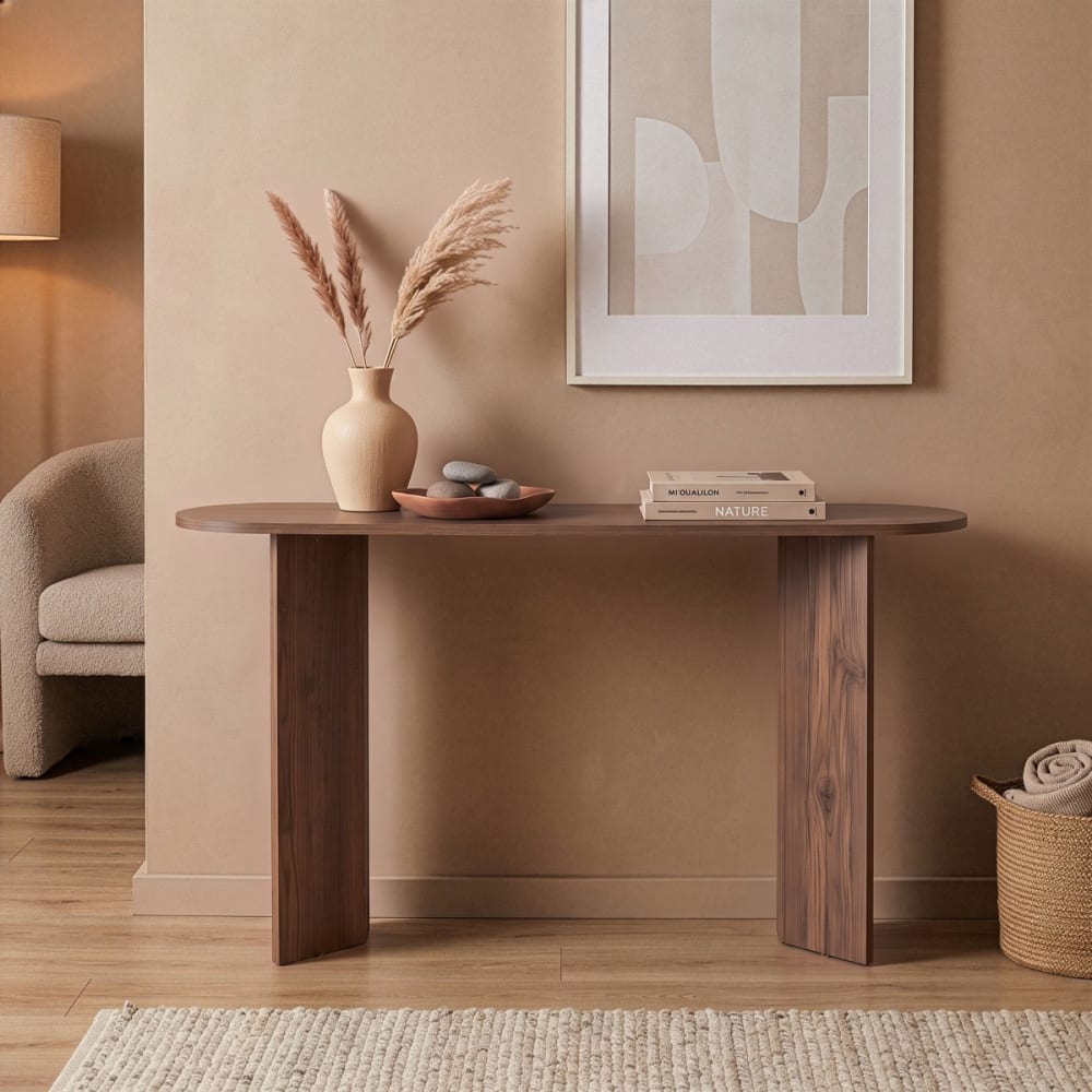 Konsole mit zwei Beinen L150 cm - Eichenoptik - Maisons Du Monde