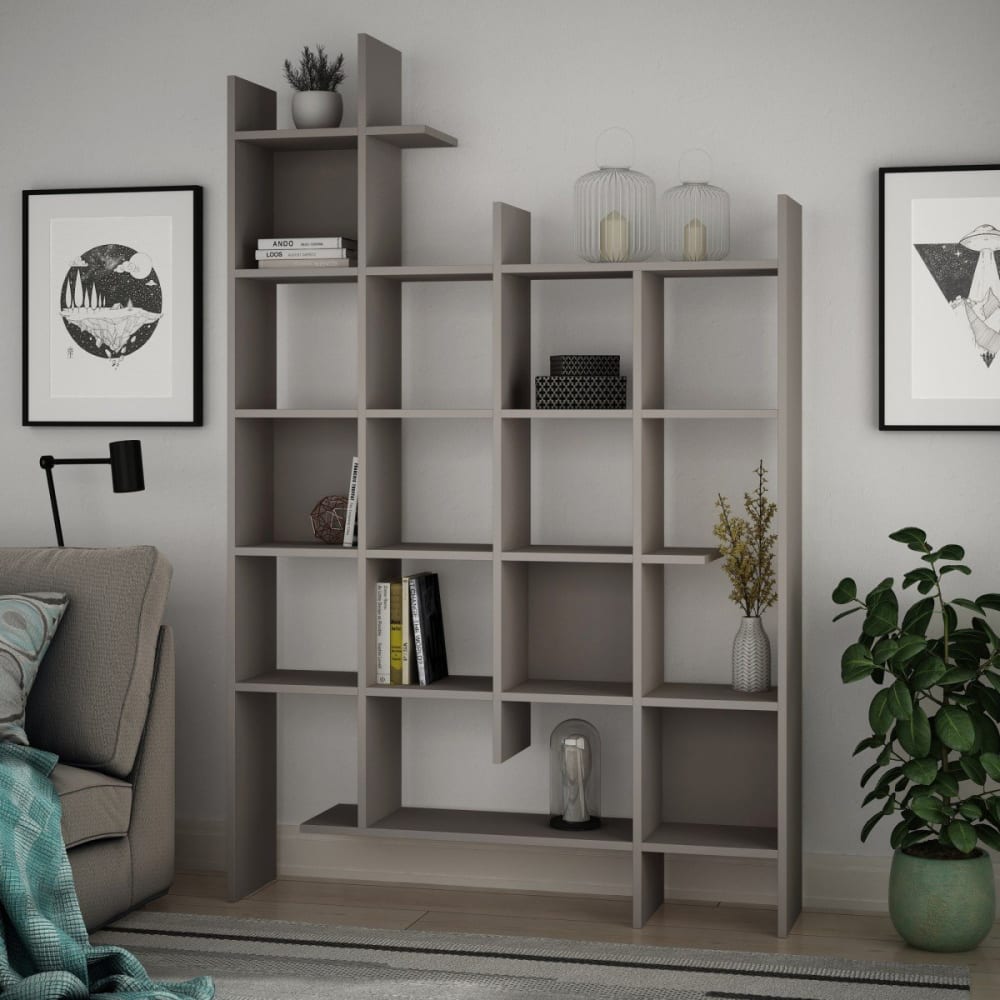 Etagère 18 tablettes  - h188 cm - taupe