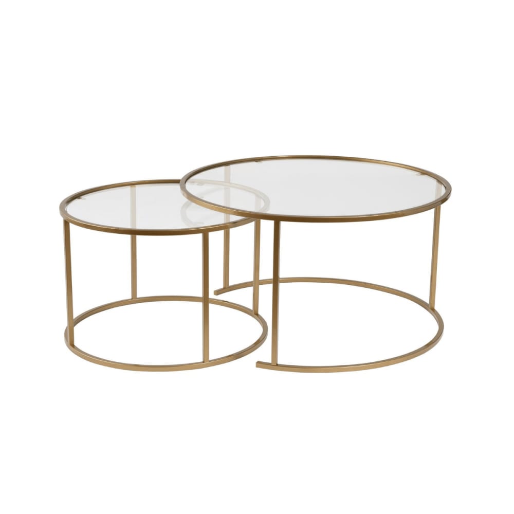 Calicosy Set aus 2 Beistelltischen D80 cm - Vergoldet style modern - Metall