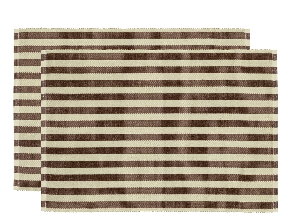 Lot de 2 set de table en coton brun café 33x48cm