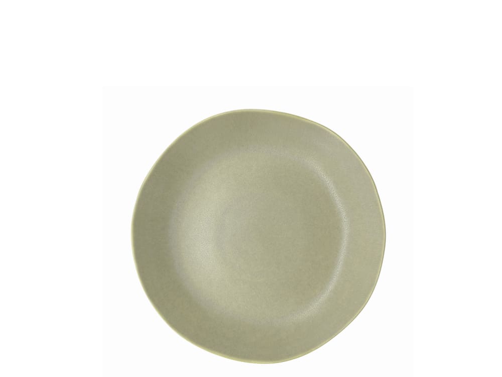 Assiette plate en grès vert pur 20 cm