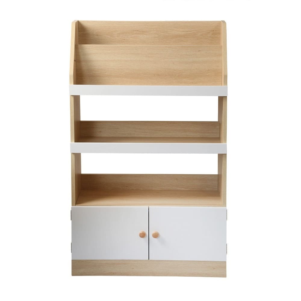 Calicosy Aufbewahrungsregal mit 2 Türen für Kinder H106 cm - style modern Beige Spanplatte