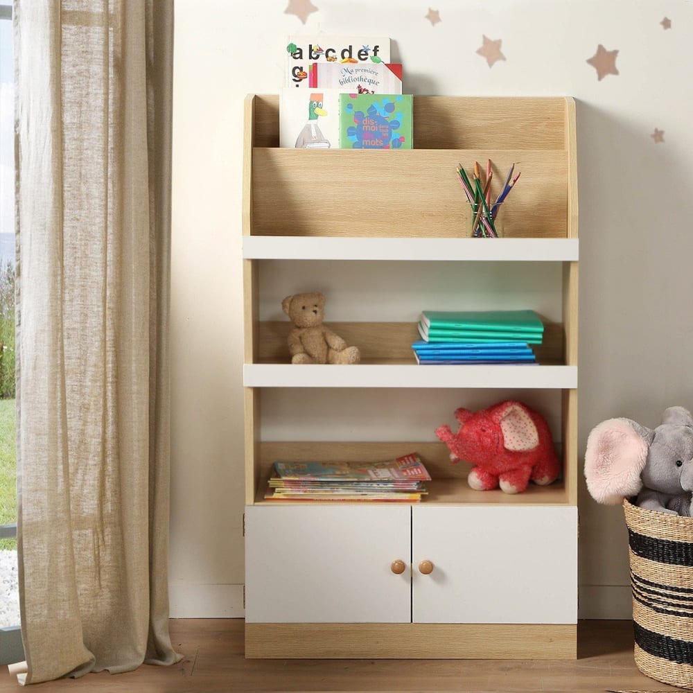 Aufbewahrungsregal mit 2 Türen für Kinder H106 cm - - Maisons Du