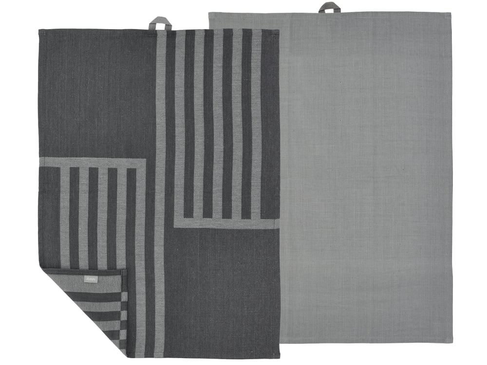 Lot de 2 torchons gris cendré 50x70cm