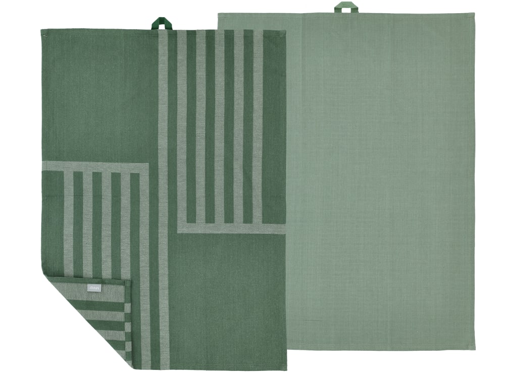 Lot de 2 torchons vert sapin 50x70cm