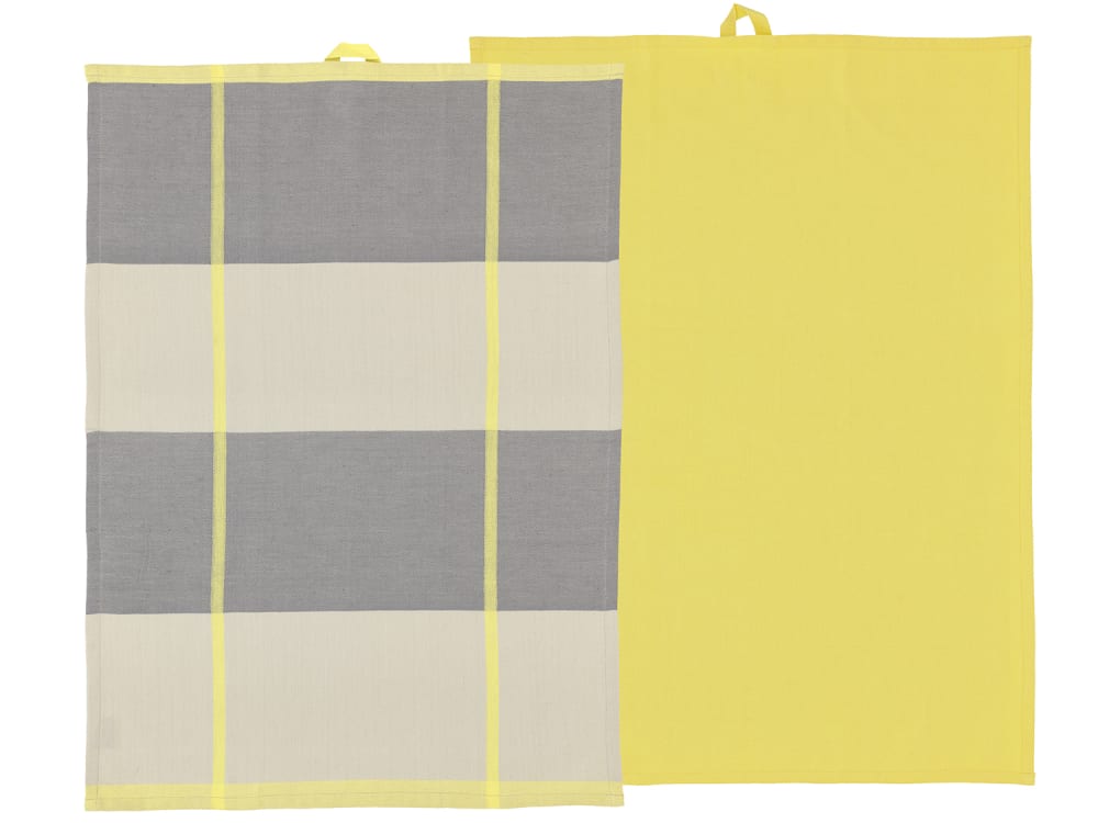 Lot de 2 torchons jaune 50x70cm