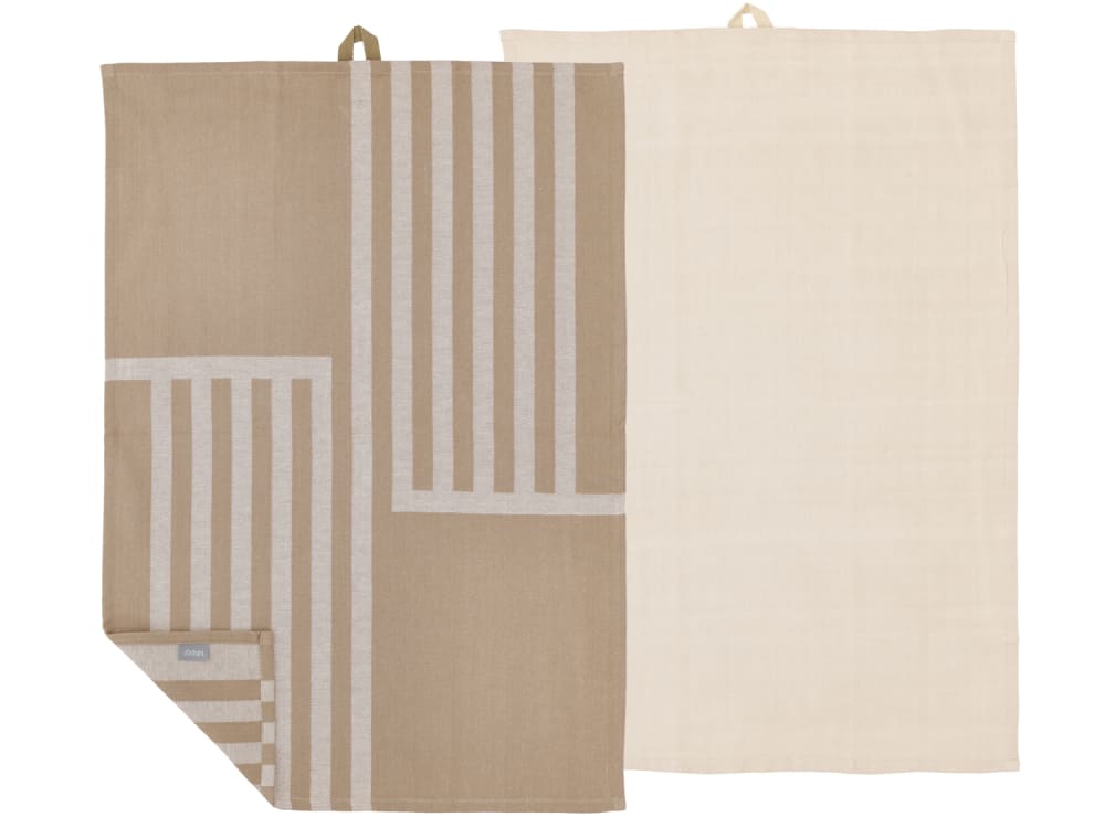 Lot de 2 torchons taupe chaud 50x70cm