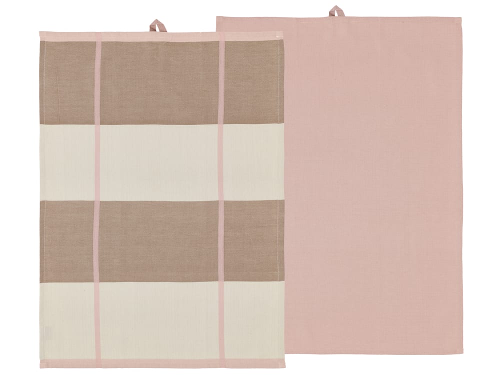 Lot de 2 torchons rose 50x70cm