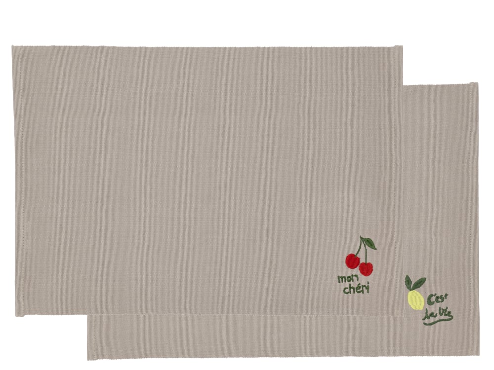 Set de table bistro en coton vert 33x48cm