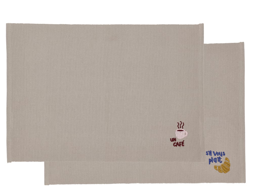 Set de table bistro en coton brun café 33x48cm