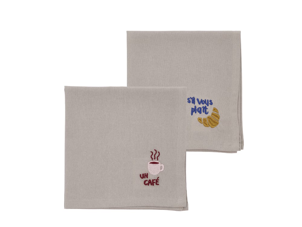 Serviettes en tissu 2 pièces brun café 40x40cm