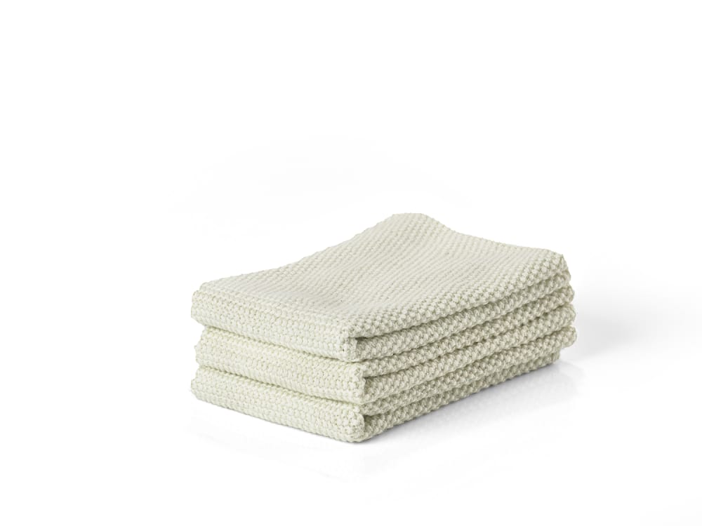 Set de 3 lavettes en coton biscuit 27x27cm