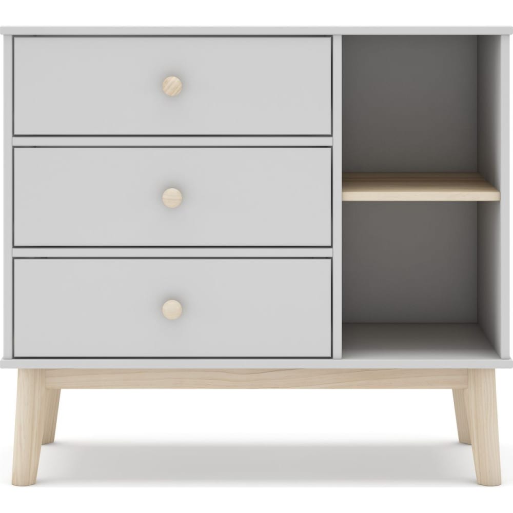 Commode enfant 3 tiroirs en bois blanc 90 cm