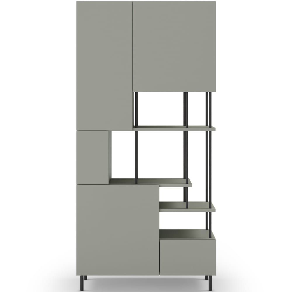 Bibliothèque 5 portes vert H175 cm