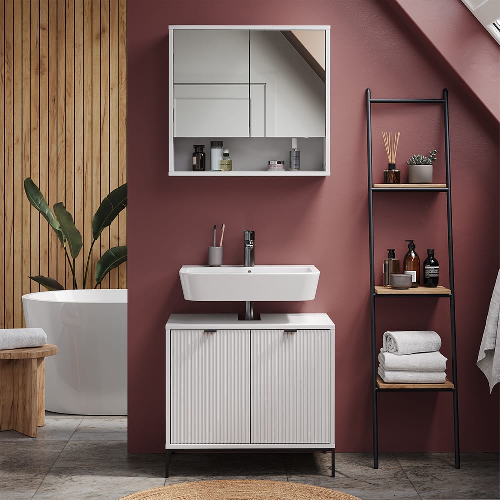Badmöbel-Set 2-teilig Weiß 70x63cm - Maisons Du Monde