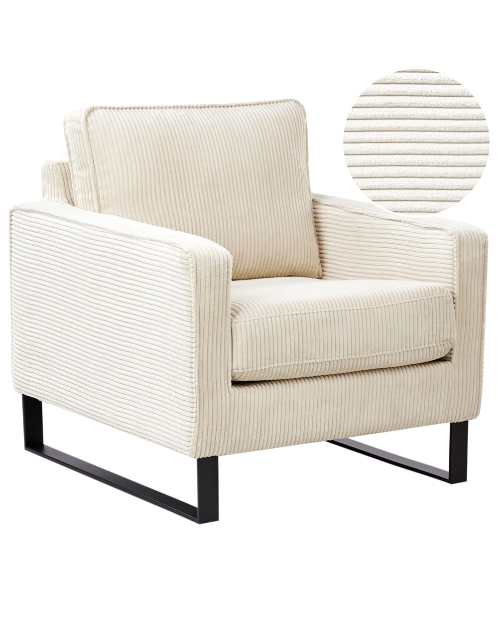 fauteuil en velours côtelé