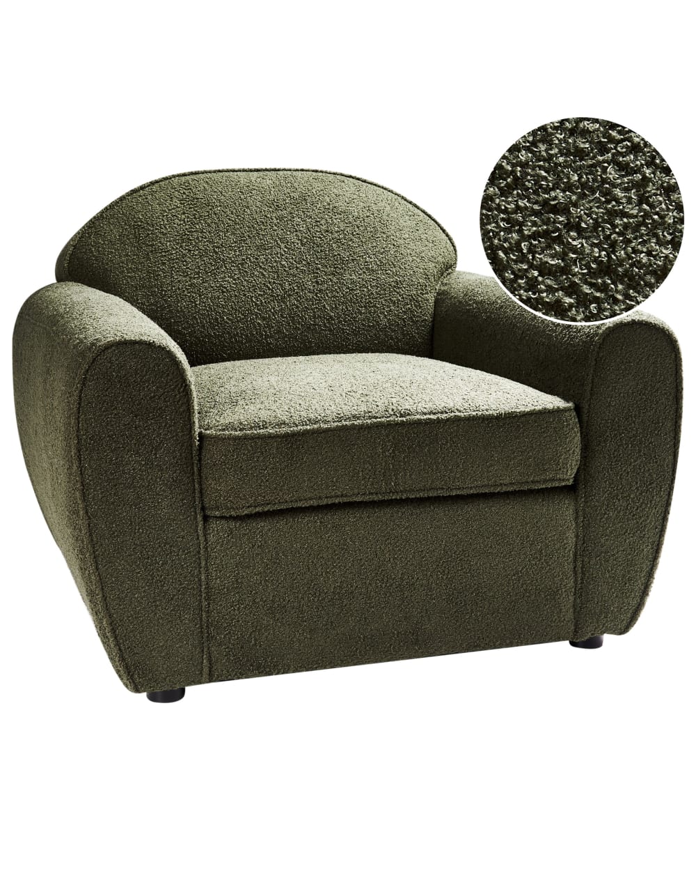 fauteuil en bouclé vert