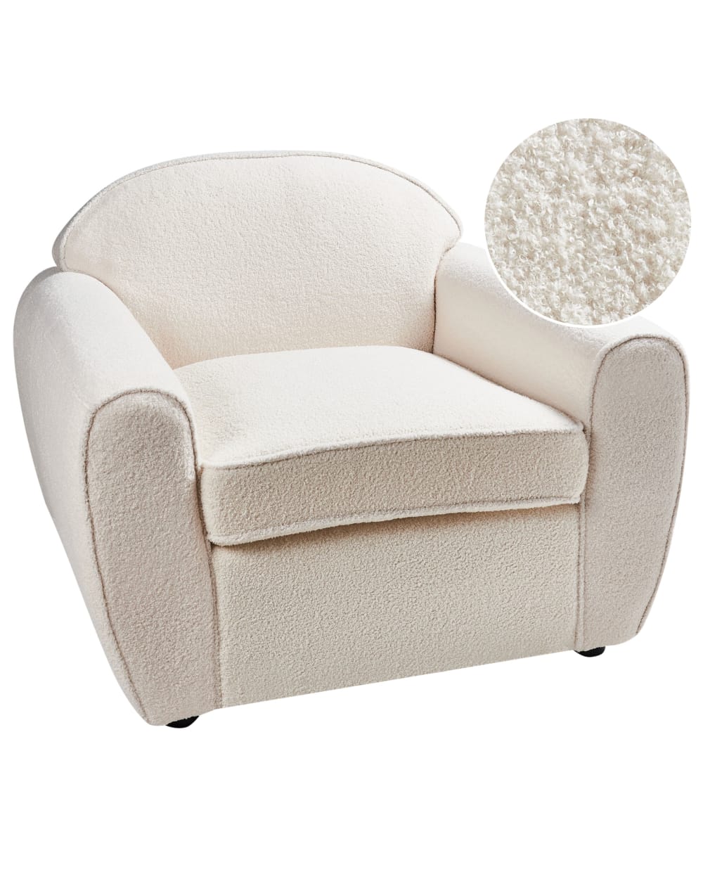 fauteuil en bouclé beige