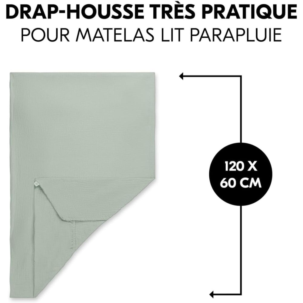 Housse de matelas pour lit de voyage – sauge - Maisons du Monde