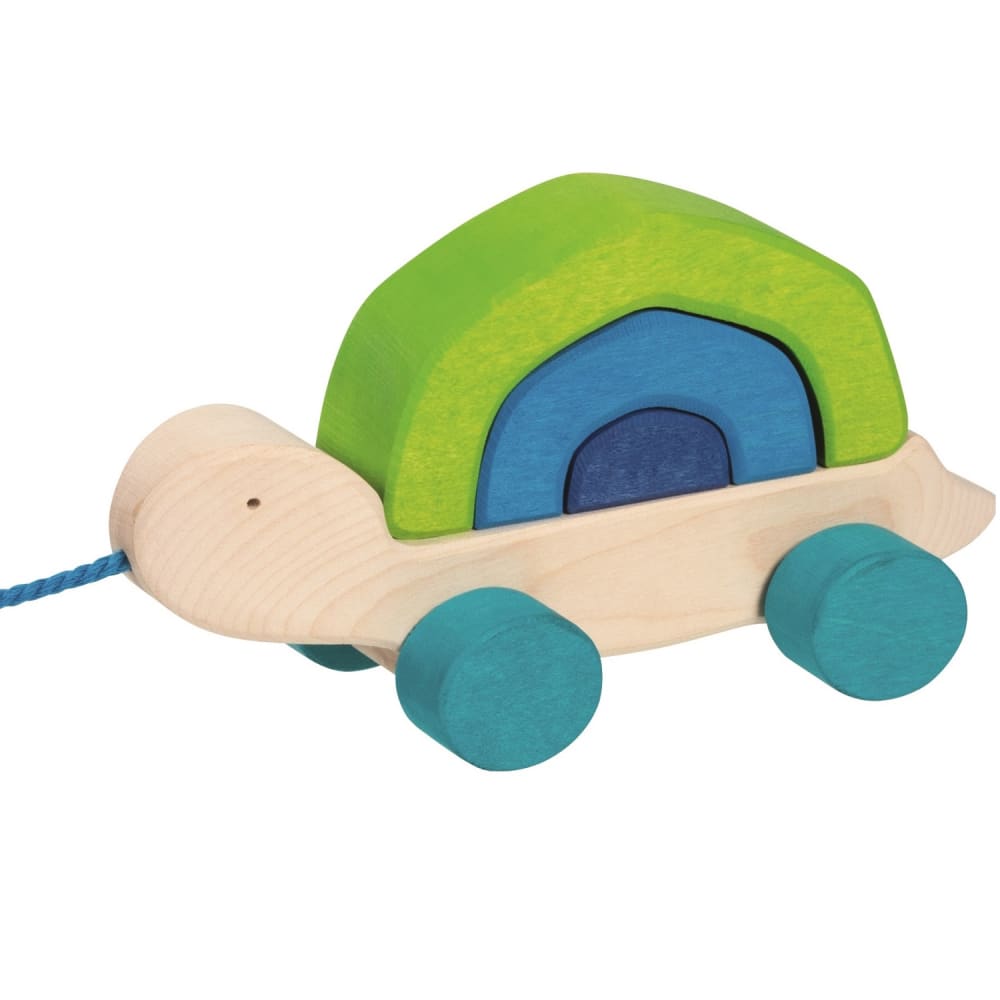 Goki Tortuga Ziehtier Schildkröte GRÜN HOLZ Baby