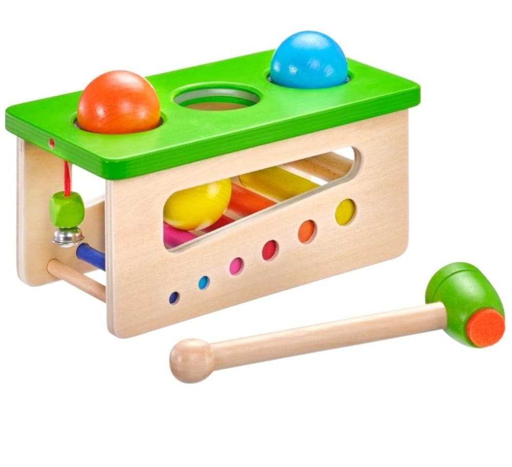 Selecta Battino Kugelschlagkasten GRÜN HOLZ Baby