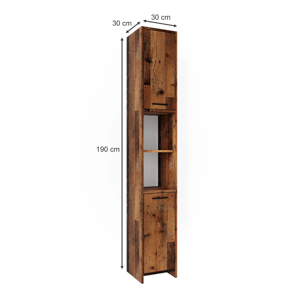Badschrank, Eiche rustikal 30 x 190cm - Maisons Du Monde