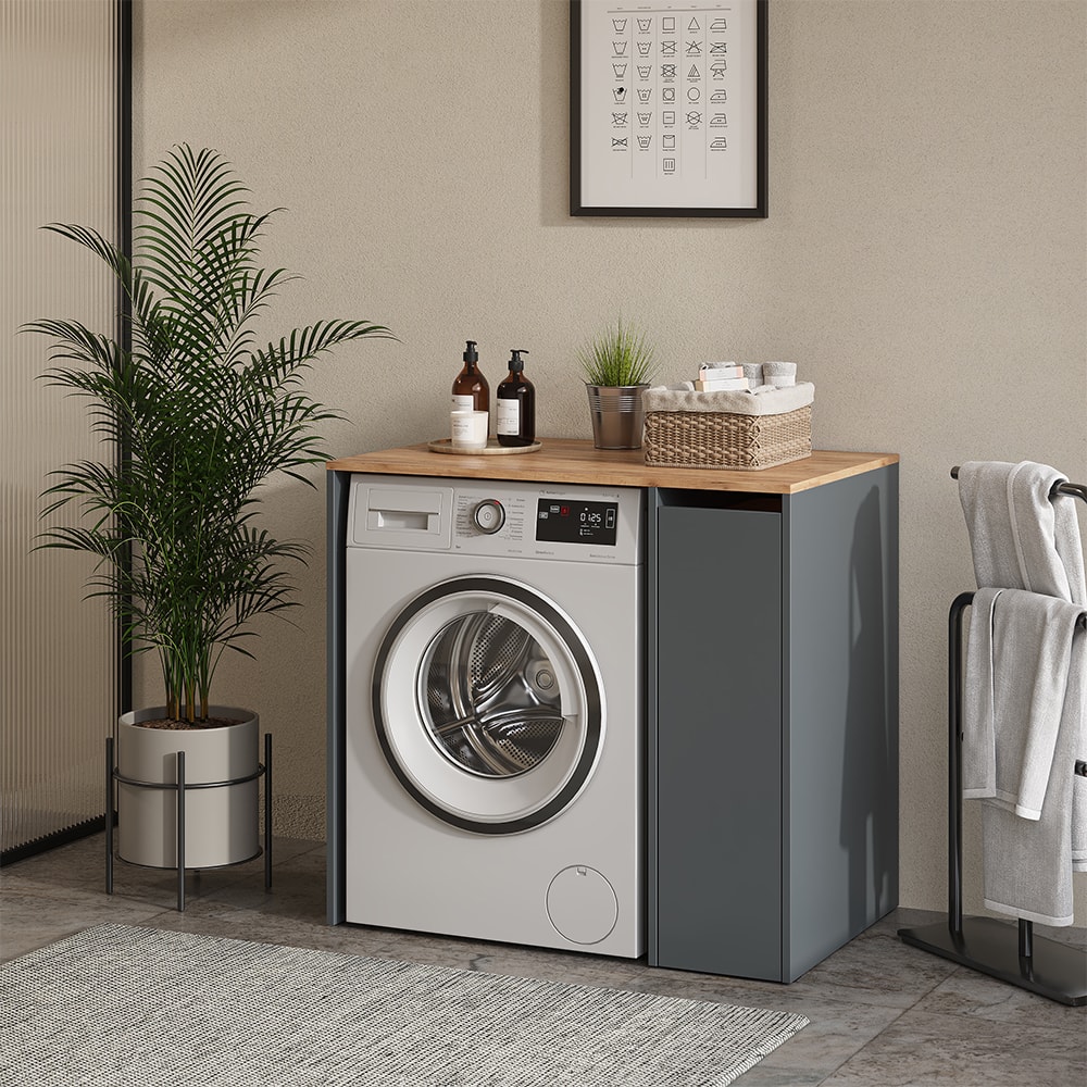 Armoire pour machine à laver cases porte Anthracite 93,6x8 93.6x88.2cm