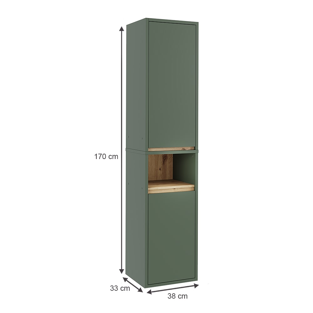 Hochschrank mit 2 Türen Grün/Artisan 38x170cm - Maisons Du Monde