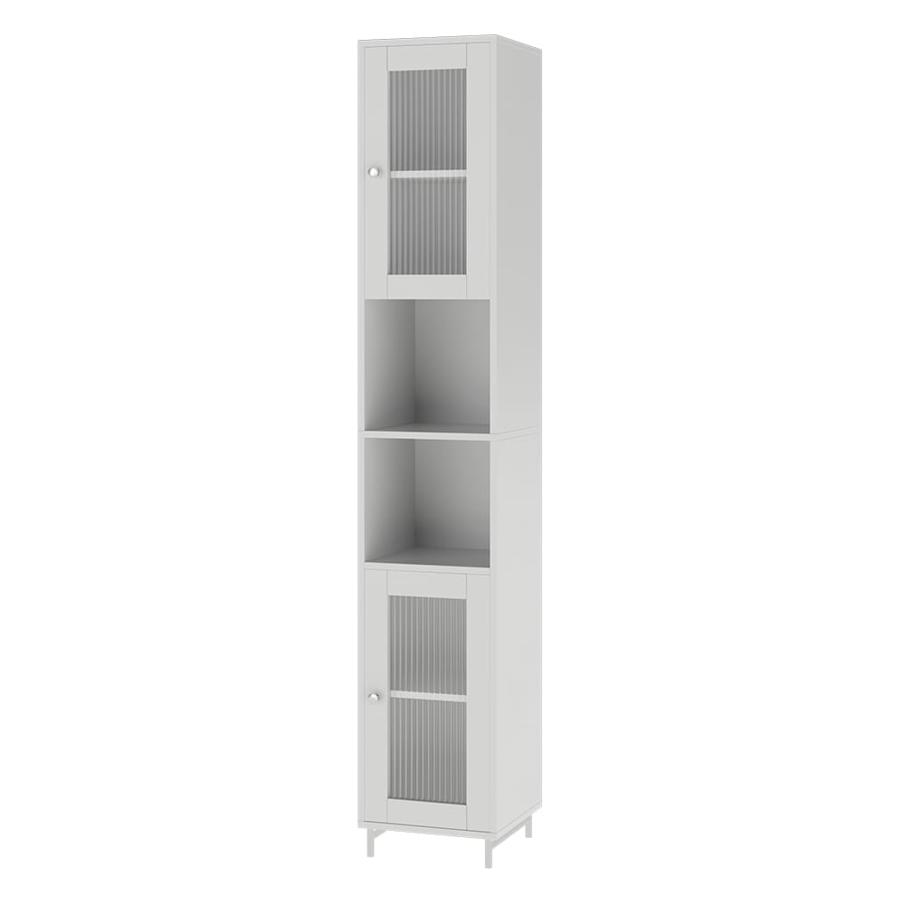 Vicco Badschrank Weiß 30x171.5cm style modern Weiß Spanplatte